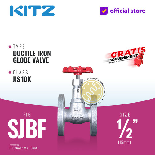 [EZR.2200202] Globe Valve Ductile KITZ Fig. 10 SJBF , 1/2" - 15A - 15mm , Flange 10K