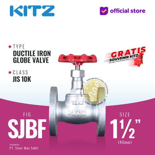 [EZR.2200206] Globe Valve Ductile KITZ Fig. 10 SJBF , 1 1/2" - 40mm , Flange 10K