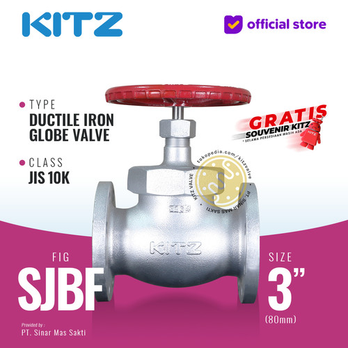 [EZR.2200209] Globe Valve Ductile KITZ Fig. 10 SJBF, 3" - 80A - 80mm , Flange 10K