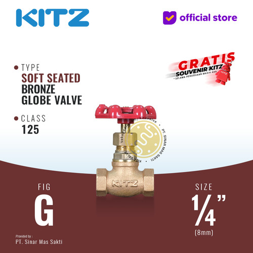 [EZR.2200220] Globe Valve Soft Seat KITZ Fig. 125 G , 1/4"  - 8mm , Drat / Screw