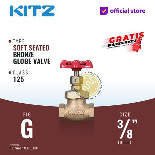 [EZR.2200221] Globe Valve Soft Seat KITZ Fig. 125 G , 3/8"  - 10mm , Drat / Screw