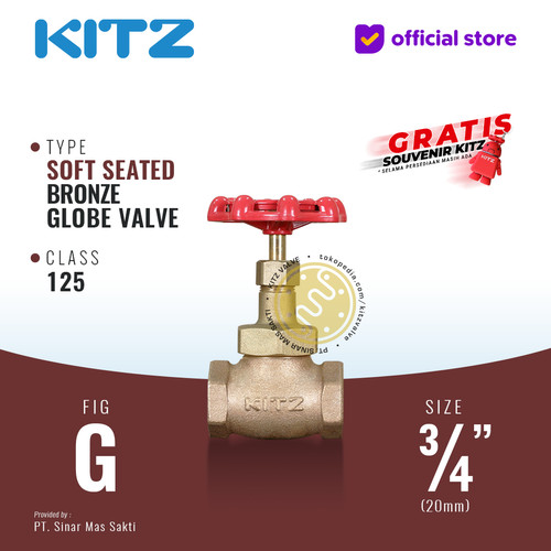 [EZR.2200223] Globe Valve Soft Seat KITZ Fig. 125 G , 3/4"  - 20mm , Drat / Screw
