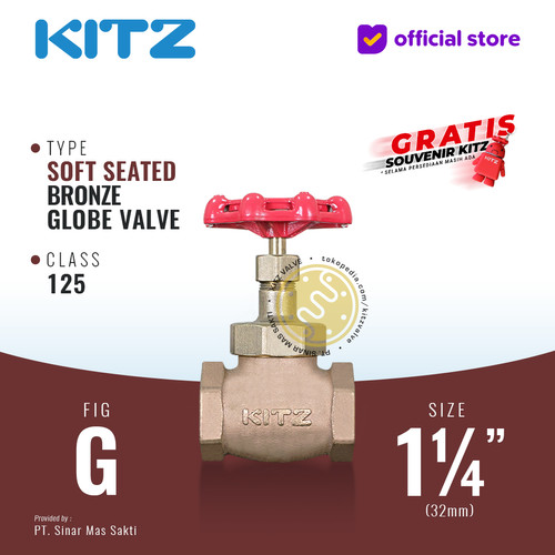 [EZR.2200225] Globe Valve Soft Seat KITZ Fig. 125 G , 1 1/4" - 32mm , Drat / Screw