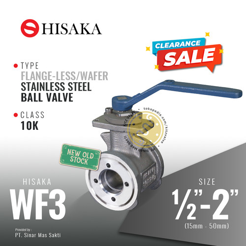 [EZR.2200230] Ball Valve SUS Flange-Less / Wafer , HISAKA Fig. WF3