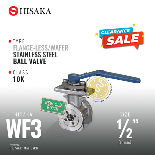 [EZR.2200231] Ball Valve Flange-Less / Wafer , HISAKA Fig. WF3 , 1/2" - 15A - 15mm