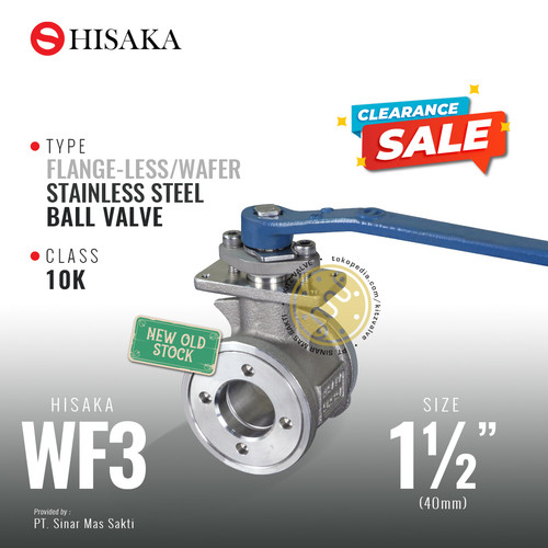 [EZR.2200235] Ball Valve Flange-Less / Wafer , HISAKA Fig. WF3 , 1 1/2" - 40A - 40mm