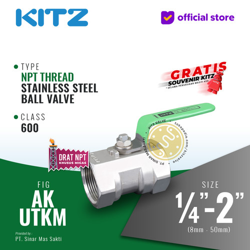 [EZR.2200245] Ball Valve NPT SUS316 KITZ Fig. 600 AKUTKM , Drat / Screw Kasar