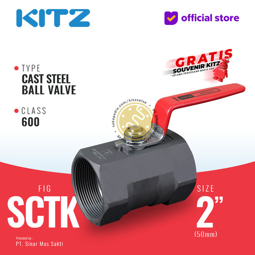 [EZR.2200248] Ball Valve Carbon Steel KITZ Fig. 600 SCTK , 2" - 50A - 50mm , Drat