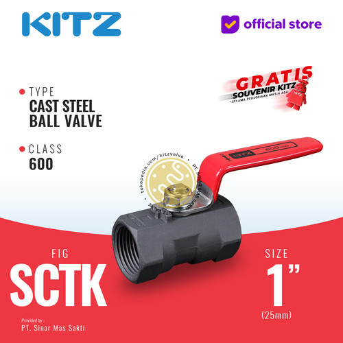 [EZR.2200251] Ball Valve Carbon Steel KITZ Fig. 600 SCTK , 1" - 25A - 25mm , Drat