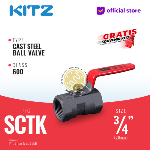 [EZR.2200252] Ball Valve Carbon Steel KITZ Fig. 600 SCTK , 3/4" - 20A - 20mm , Drat