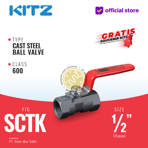 [EZR.2200253] Ball Valve Carbon Steel KITZ Fig. 600 SCTK , 1/2" - 15A - 15mm , Drat