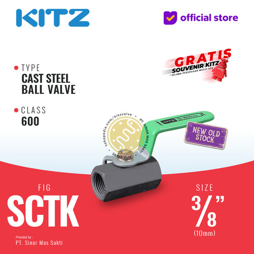 [EZR.2200254] Ball Valve Carbon Steel KITZ Fig. 600 SCTK , 3/8" - 10A - 10mm , Drat