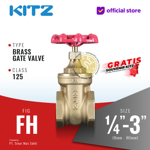 [EZR.2200262] Gate Valve Brass KITZ Fig. 125 FH , Drat / Screw