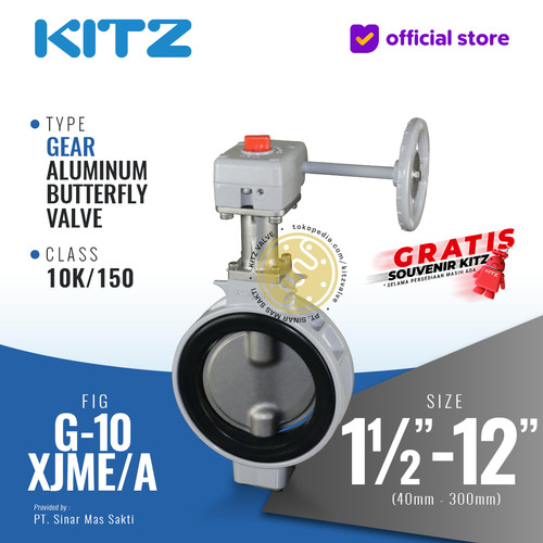 [EZR.2200274] Butterfly Valve Aluminum KITZ Fig. G-10XJMEA - GEAR - Flange