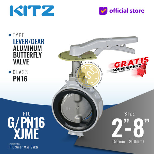 [EZR.2200275] Butterfly Valve Aluminum KITZ Fig. PN16XJME - LEVER / GEAR - Flange