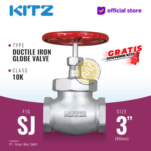[EZR.2200298] Globe Valve Ductile KITZ Fig. 10 SJ, 3" - 80A - 80mm , Drat / Screw