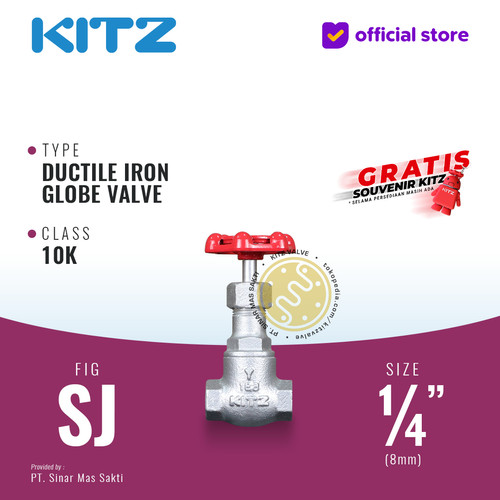 [EZR.2200307] Globe Valve Ductile KITZ Fig. 10 SJ , 1/4" - 8A - 8mm , Drat / Screw