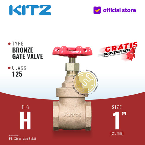 [EZR.2200322] KITZ Bronze Gate Valve Fig. 125 H , 1" - 25A - 25mm , Drat / Screw