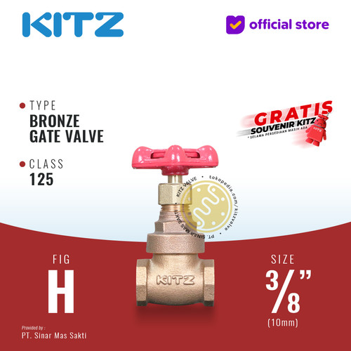 [EZR.2200325] KITZ Bronze Gate Valve Fig. 125 H , 3/8" - 10A - 10mm , Drat / Screw