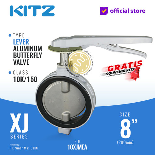 [EZR.2200347] KITZ Aluminum Butterfly Valve Fig. 10XJMEA , 8" - 200A - 200mm , LEVER
