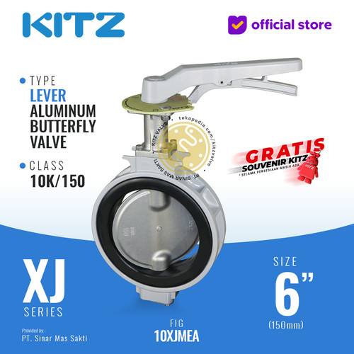 [EZR.2200348] KITZ Aluminum Butterfly Valve Fig. 10XJMEA , 6" - 150A - 150mm , LEVER