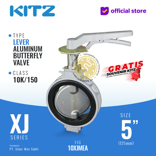 [EZR.2200349] KITZ Aluminum Butterfly Valve Fig. 10XJMEA , 5" - 125A - 125mm , LEVER