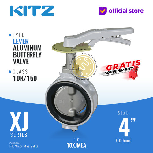 [EZR.2200350] KITZ Aluminum Butterfly Valve Fig. 10XJMEA , 4" - 100A - 100mm , LEVER