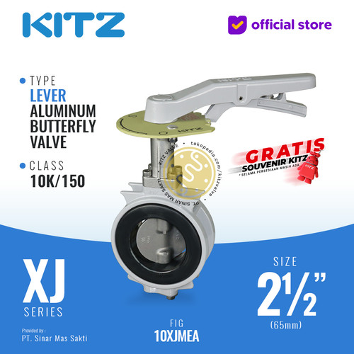 [EZR.2200352] KITZ Aluminum Butterfly Valve Fig. 10XJMEA , 2 1/2" - 65mm , LEVER