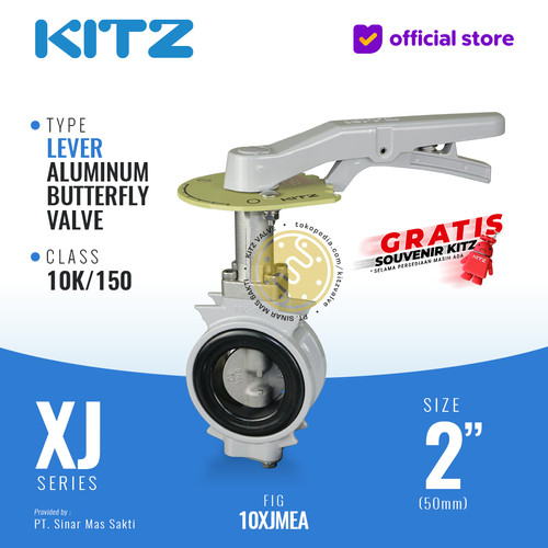 [EZR.2200353] KITZ Aluminum Butterfly Valve Fig. 10XJMEA , 2" - 50A - 50mm , LEVER
