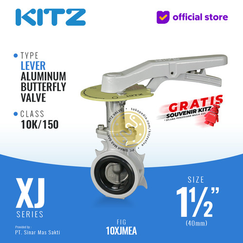[EZR.2200354] KITZ Aluminum Butterfly Valve Fig. 10XJMEA , 1 1/2" - 40mm , LEVER
