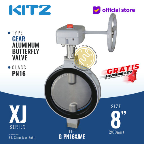 [EZR.2200355] Butterfly Valve Aluminum KITZ Fig. G-PN16XJME , 8" - 200mm, GEAR