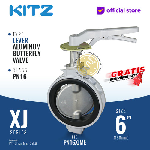 [EZR.2200356] Butterfly Valve Aluminum KITZ Fig. PN16XJME , 6" - 150A - 150mm, LEVER
