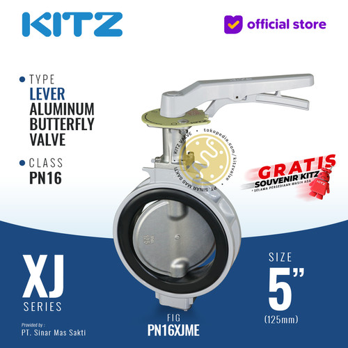 [EZR.2200357] Butterfly Valve Aluminum KITZ Fig. PN16XJME , 5" - 125A - 125mm, LEVER