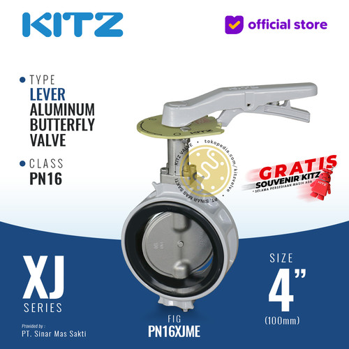 [EZR.2200358] Butterfly Valve Aluminum KITZ Fig. PN16XJME , 4" - 100A - 100mm, LEVER