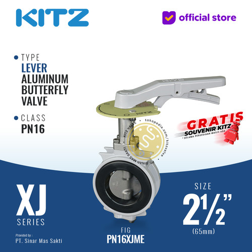 [EZR.2200360] Butterfly Valve Aluminum KITZ Fig. PN16XJME , 2 1/2" - 65mm , LEVER
