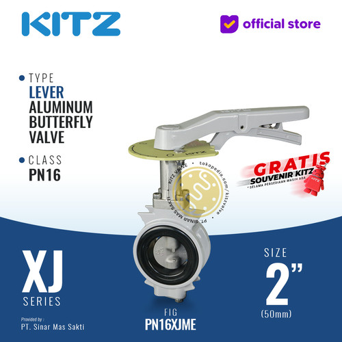 [EZR.2200361] Butterfly Valve Aluminum KITZ Fig. PN16XJME , 2" - 50A - 50mm , LEVER