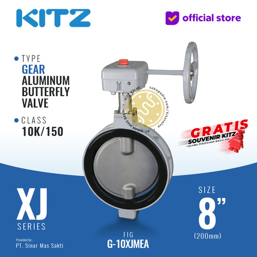 [EZR.2200364] Butterfly Valve Aluminum KITZ Fig. G-10XJMEA , 8" - 200A - 200mm, GEAR