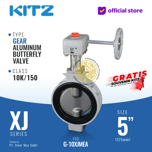 [EZR.2200366] Butterfly Valve Aluminum KITZ Fig. G-10XJMEA , 5" - 125A - 125mm, GEAR