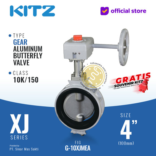 [EZR.2200367] Butterfly Valve Aluminum KITZ Fig. G-10XJMEA , 4" - 100A - 100mm, GEAR
