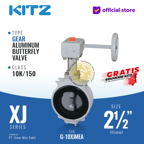 [EZR.2200369] Butterfly Valve Aluminum KITZ Fig. G-10XJMEA , 2 1/2" - 65mm , GEAR