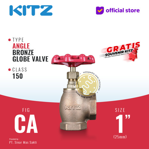 [EZR.2200375] KITZ Angle Globe Valve Fig. 150 CA , 1" - 25A - 25mm , Drat / Screw