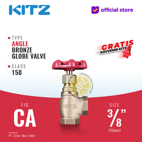 [EZR.2200378] KITZ Angle Globe Valve Fig. 150 CA , 3/8" - 10A - 10mm , Drat / Screw