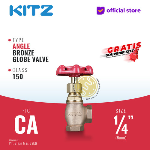 [EZR.2200379] KITZ Angle Globe Valve Fig. 150 CA , 1/4" - 8A - 8mm , Drat / Screw
