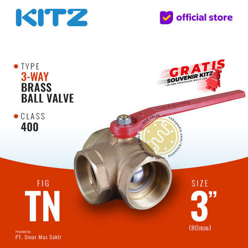 [EZR.2200392] 3-Way Ball Valve KITZ Fig. 400 TN , 3" - 80A - 80mm , Drat / Screw