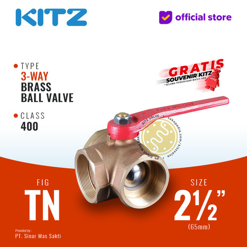 [EZR.2200393] 3-Way Ball Valve KITZ Fig. 400 TN , 2 1/2" - 65A - 65mm , Drat / Screw