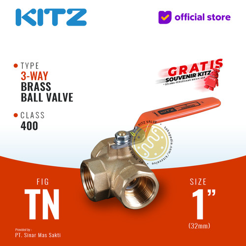 [EZR.2200397] 3-Way Ball Valve KITZ Fig. 400 TN , 1" - 25A - 25mm , Drat / Screw
