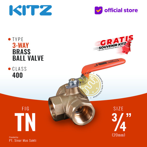 [EZR.2200398] 3-Way Ball Valve KITZ Fig. 400 TN , 3/4" - 20A - 20mm , Drat / Screw