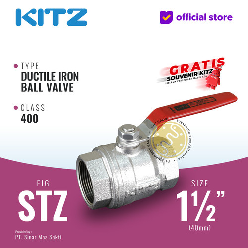 [EZR.2200402] KITZ Ductile Ball Valve Fig. 400 STZ , 1 1/2" - 40mm , Drat Screw