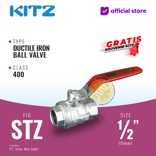 [EZR.2200406] KITZ Ductile Ball Valve Fig. 400 STZ , 1/2" - 15A - 15mm , Drat Screw