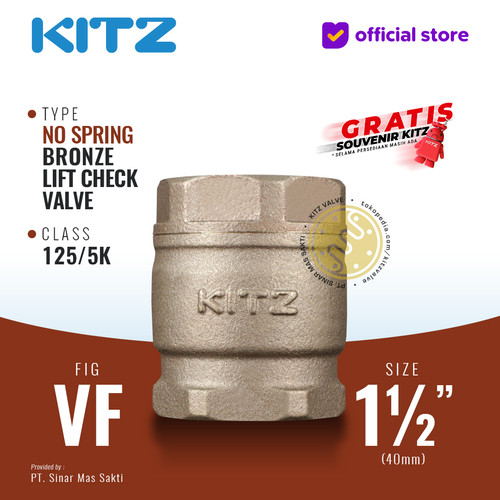 [EZR.2200410] KITZ Tusen Klep Lift Check Valve Fig. 125 VF , 1 1/2" - 40mm , Drat